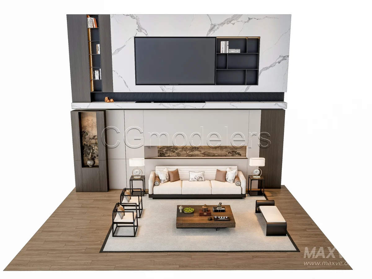 MODERN LUXURY LIVING ROOM SET 3 - Image 8