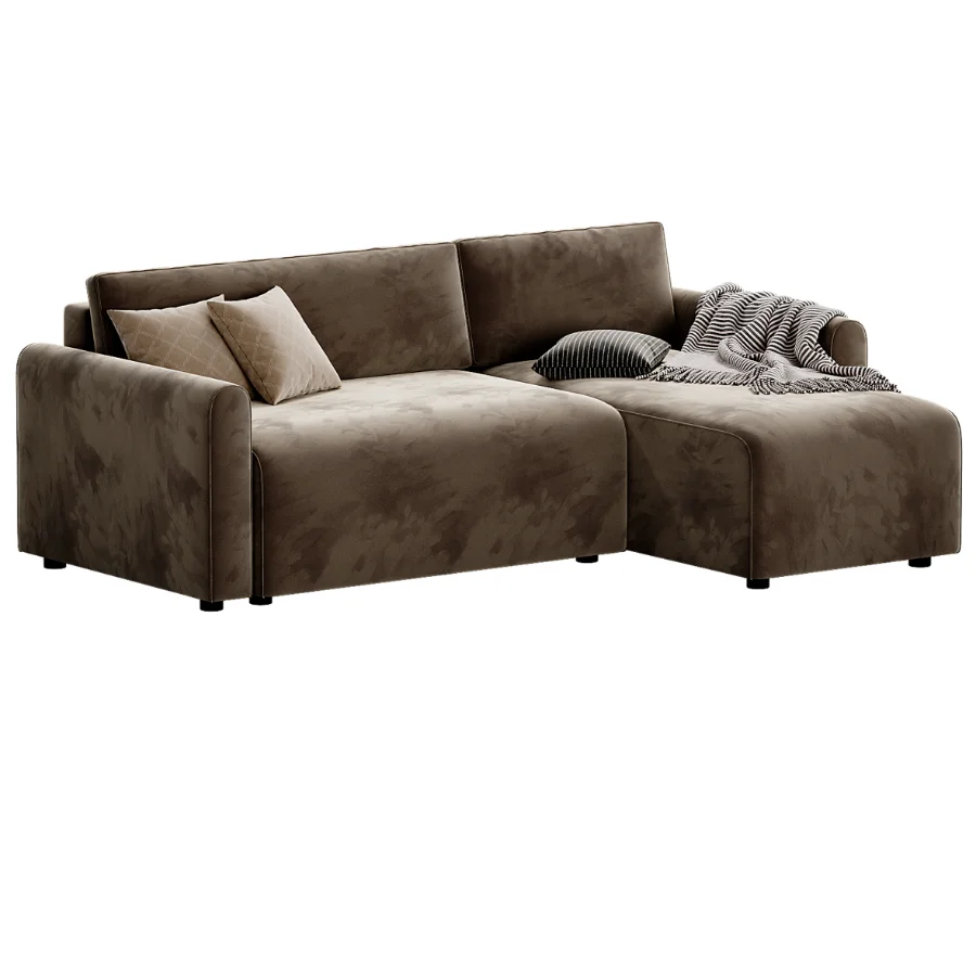 Canape d angle reversible convertible 3 places tissu avec coffre BERLIN - Image 3