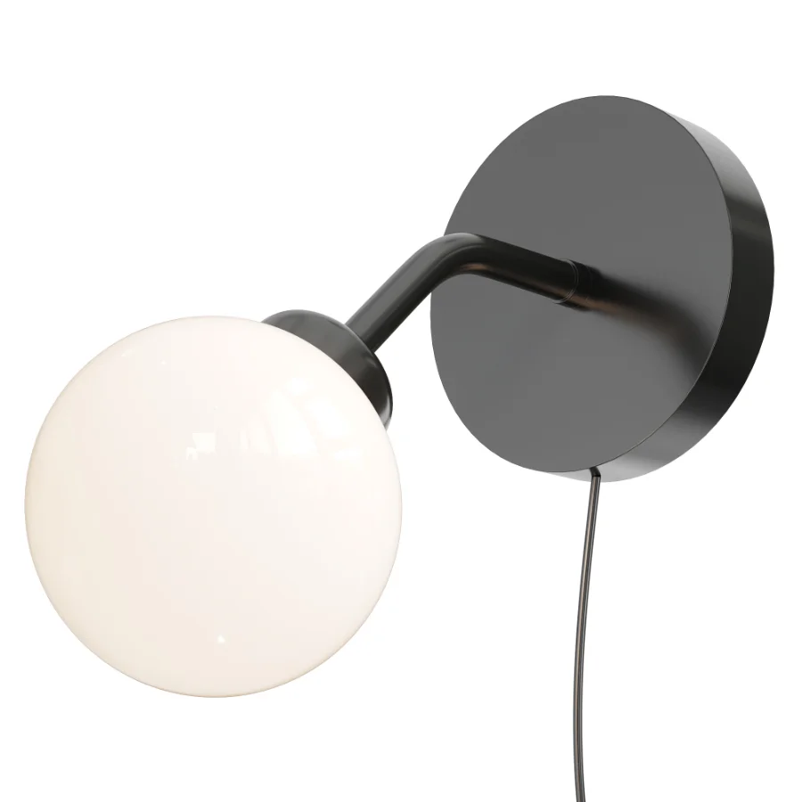 Apiales Wall Lamp Satin Black with Cord - Image 2