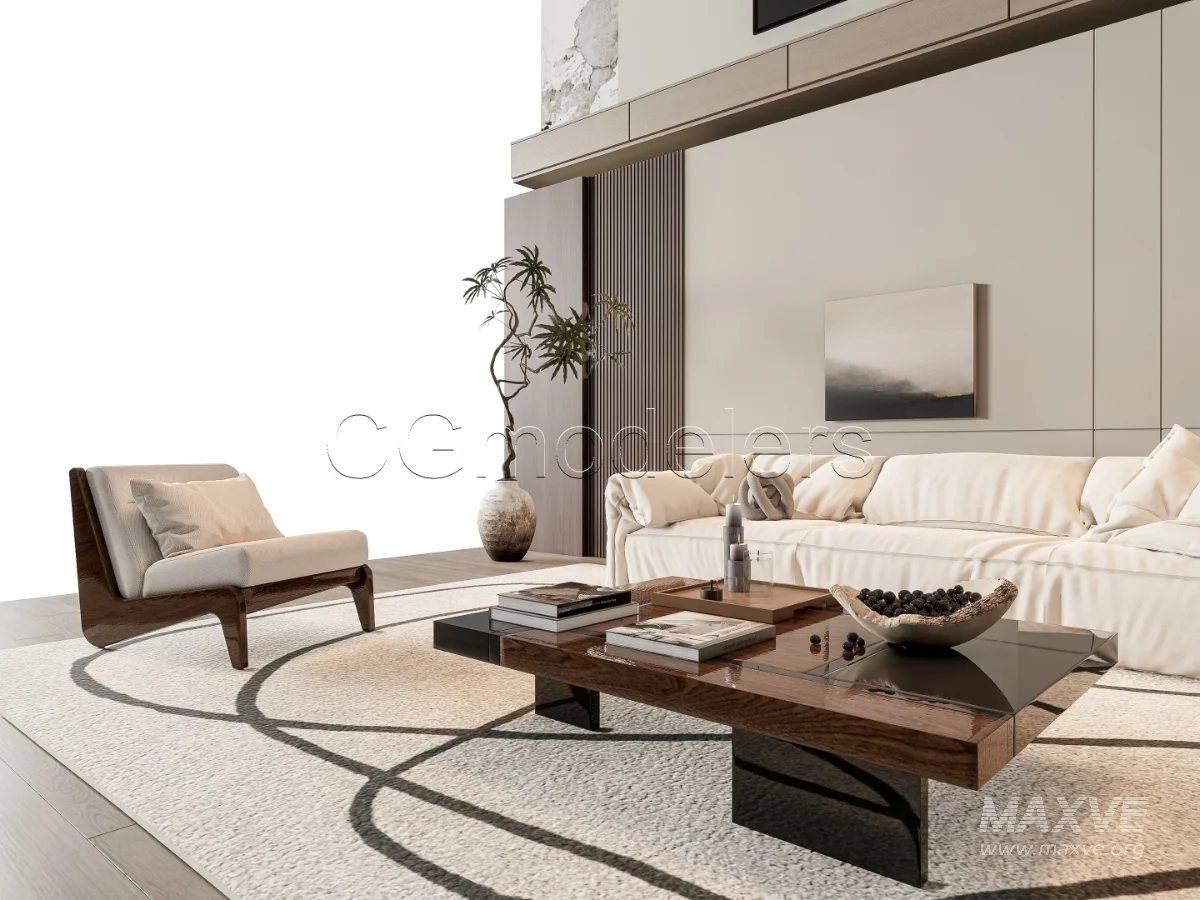 MODERN LUXURY LIVING ROOM SET 7 - Image 5