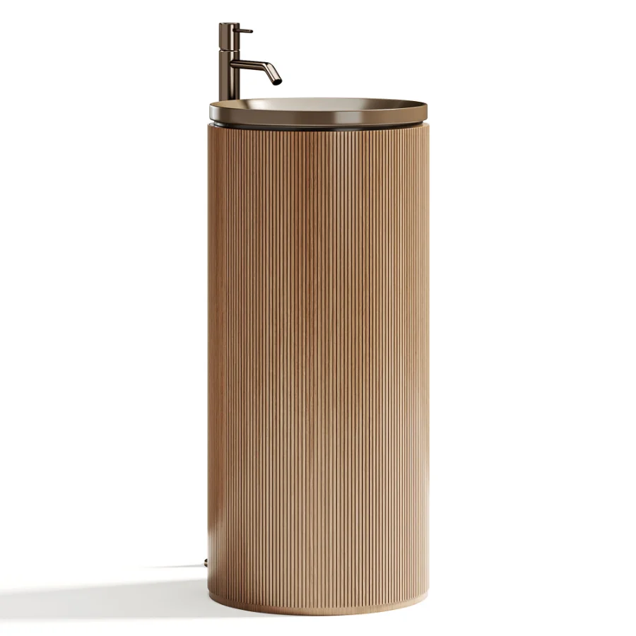Grate Freestanding Washbasin Wood - Image 1