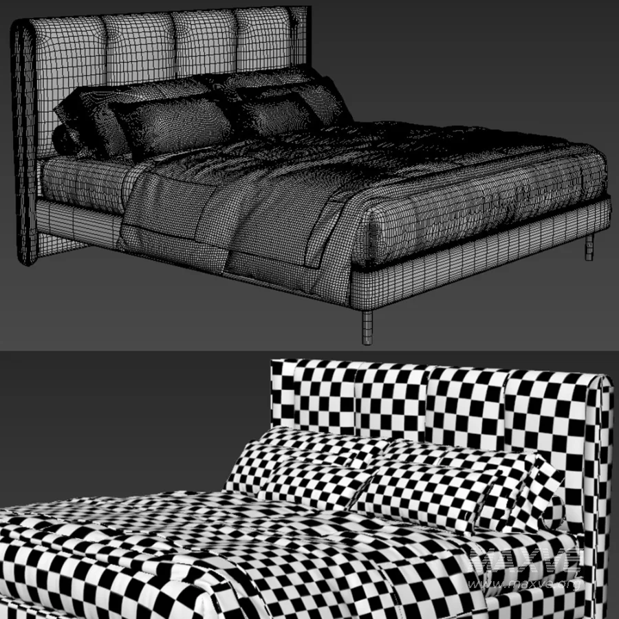 Scandinavian double bed 02 - Image 3