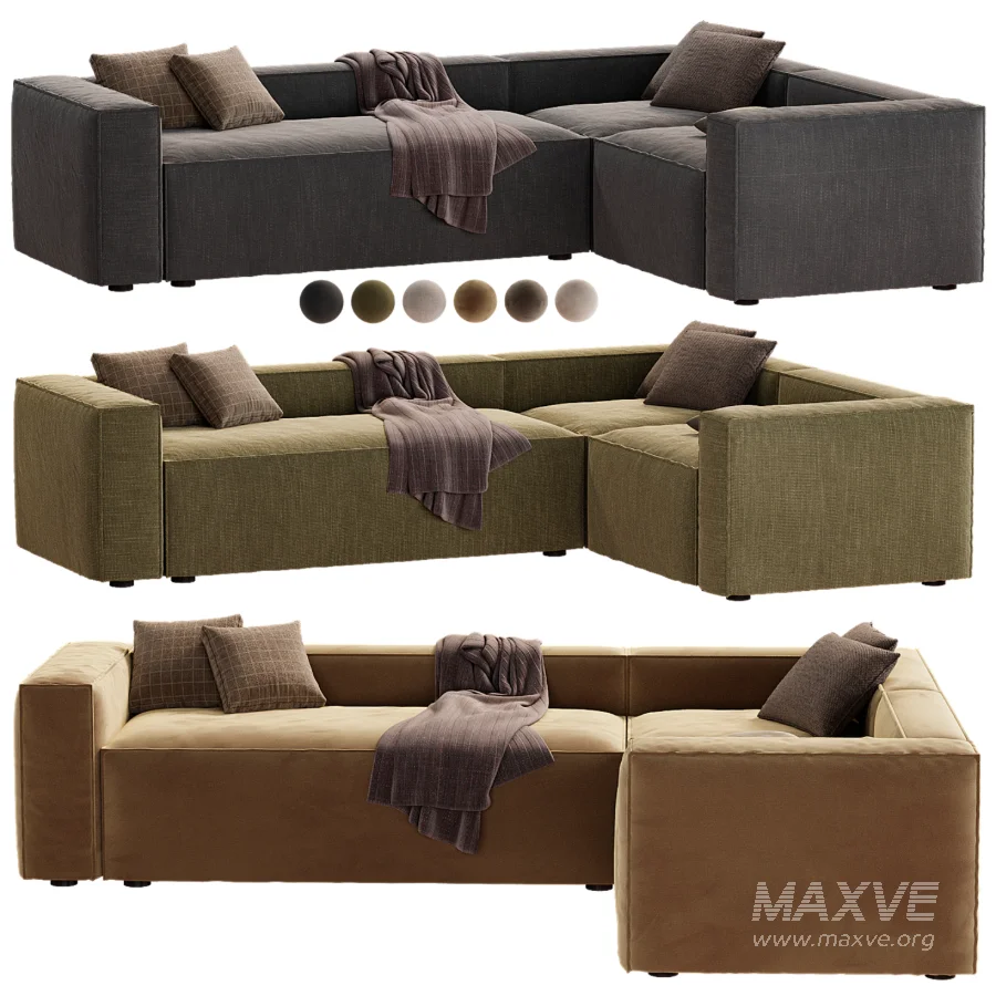 sofa rinconero blok 4 plazas pana verde - Image 5