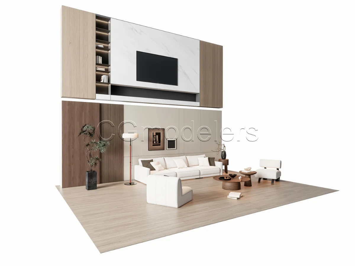 MODERN LUXURY LIVING ROOM SET 8 - Image 4