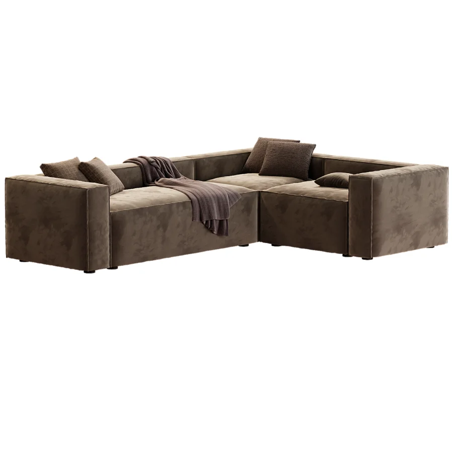 sofa rinconero blok 4 plazas pana verde - Image 1