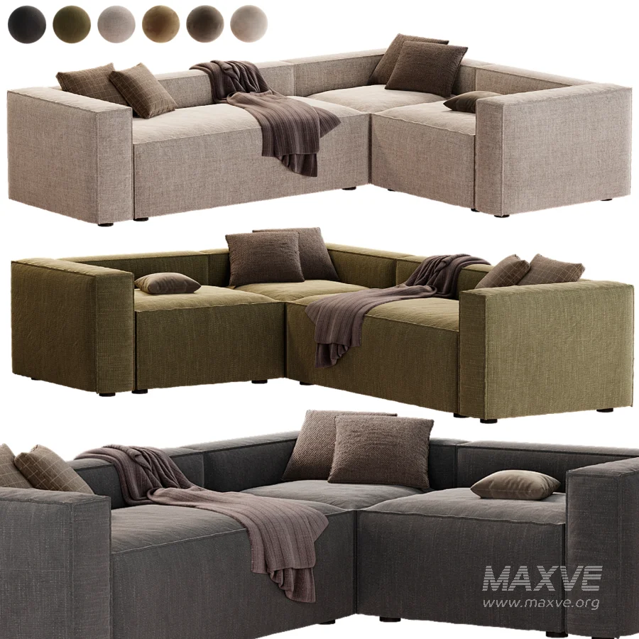 sofa rinconero blok 4 plazas pana verde - Image 3