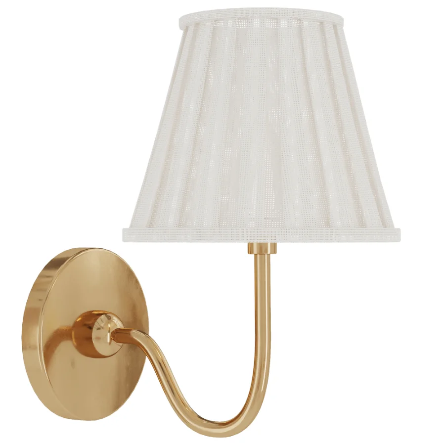 Vintage Brass Burlap Wall Lamp - Image 5