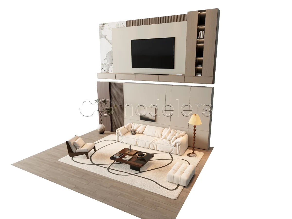 MODERN LUXURY LIVING ROOM SET 7 - Image 4