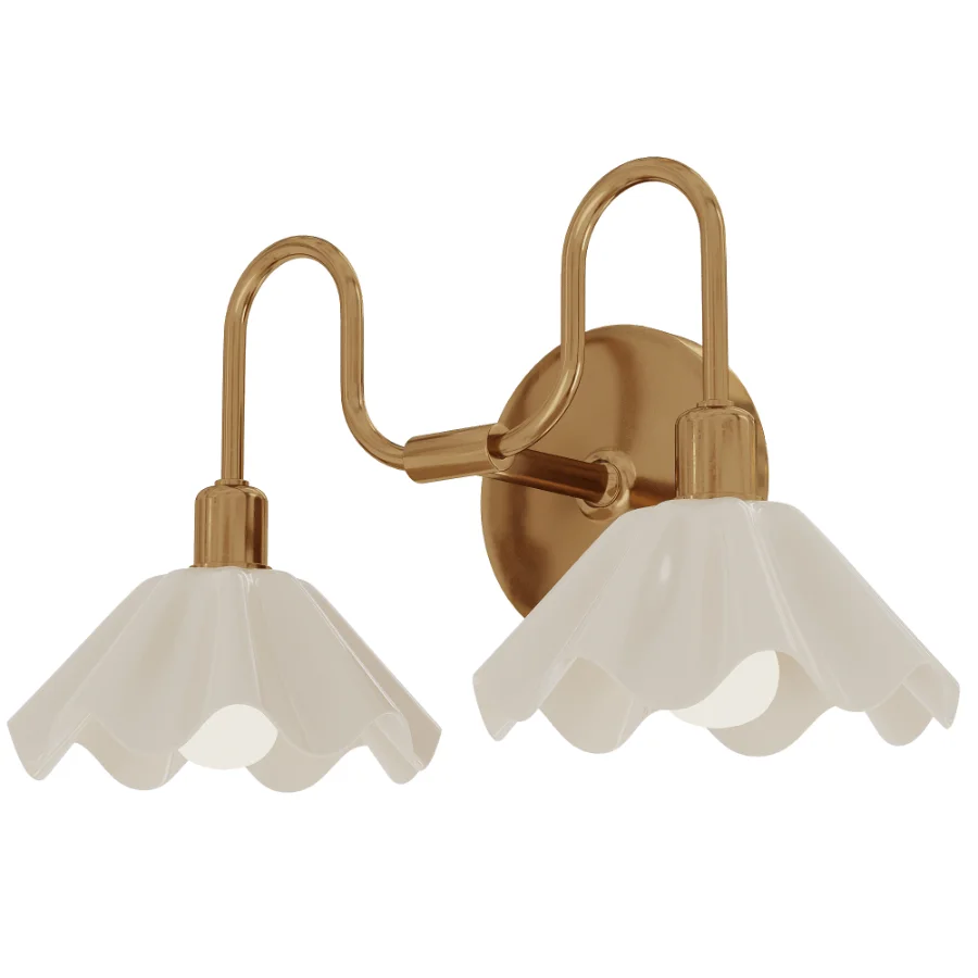 Vintage Brass Double Wall Sconce - Image 3