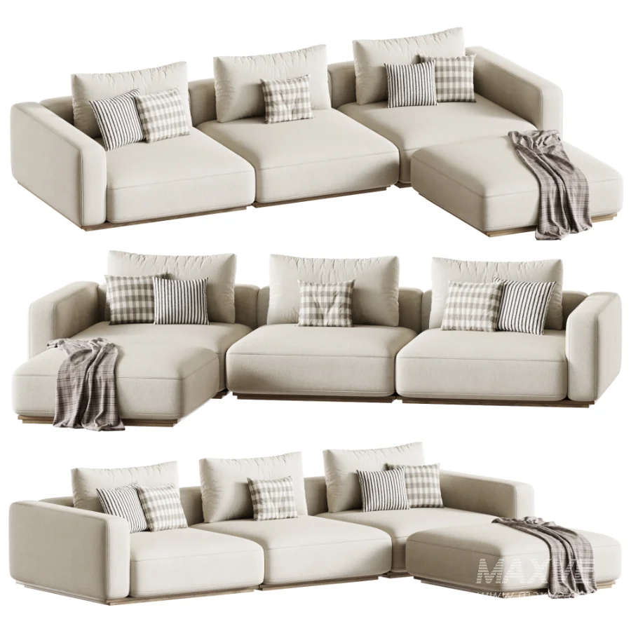 3 seater sectional fabric garden sofa - Image 1