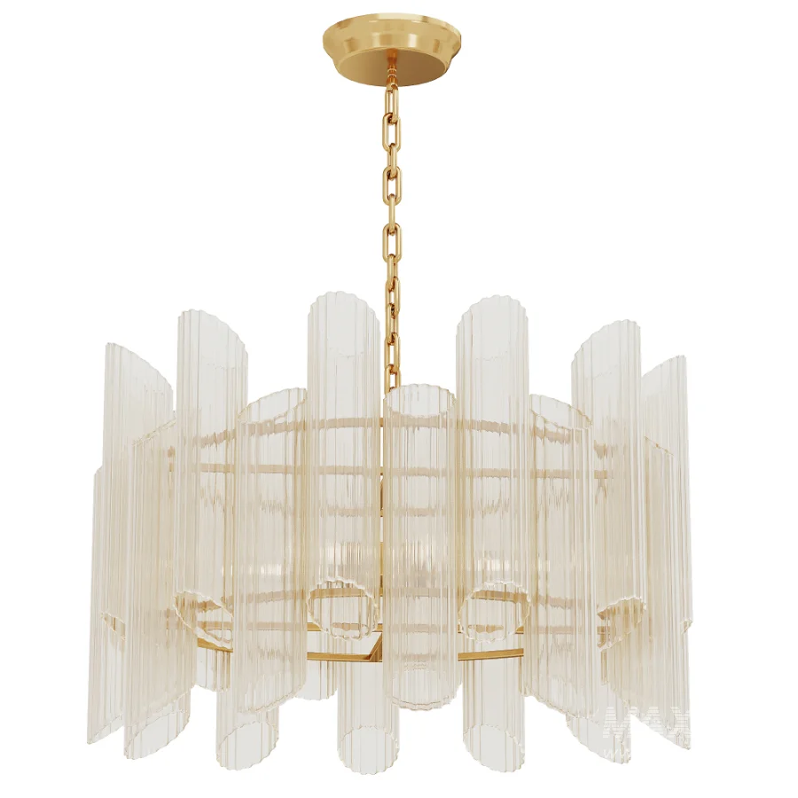 Light Crystal Clear Glass Tubes Chandelier - Image 1