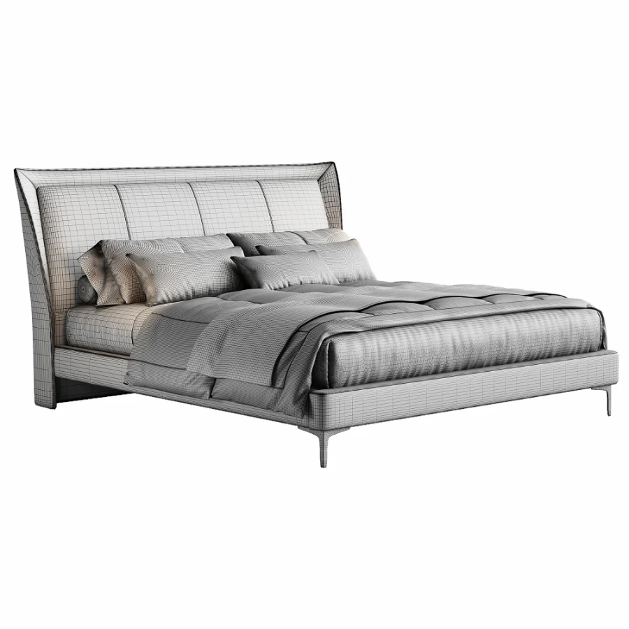Scandinavian double bed 01 - Image 2
