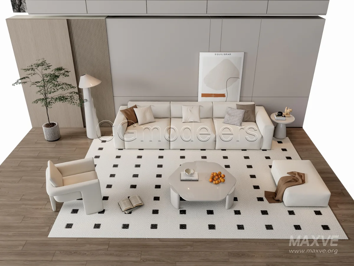 MODERN LUXURY LIVING ROOM SET 17 - Image 9