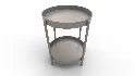 Tier Round Storage Side Table End Table - Thumbnail 9