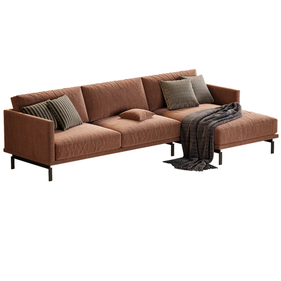 sofa galene 4 plazas con chaise lounge derecho beige - Image 1