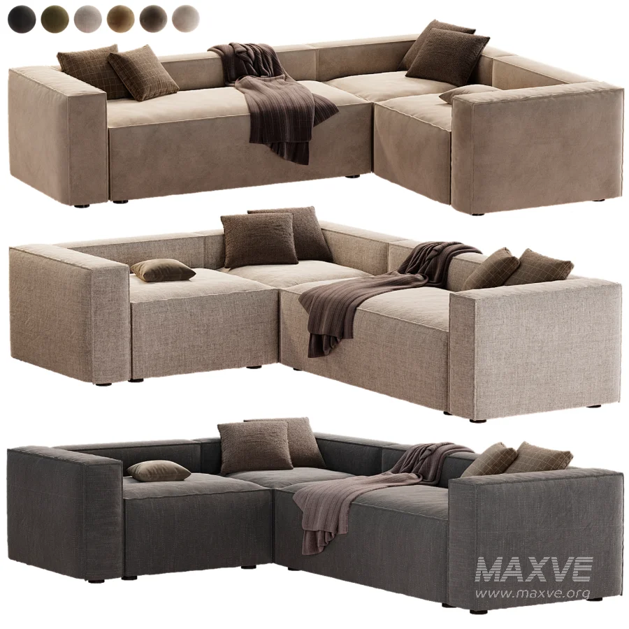 sofa rinconero blok 4 plazas pana verde - Image 2
