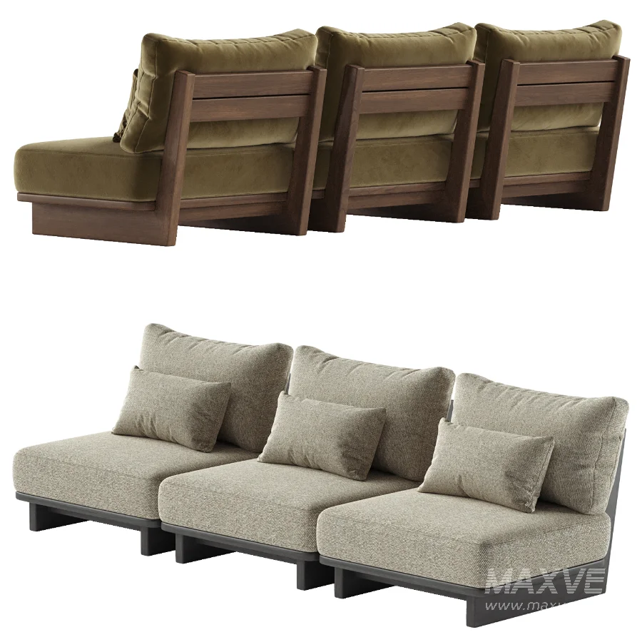 Daphne Outdoor Armless Sofa - Image 5