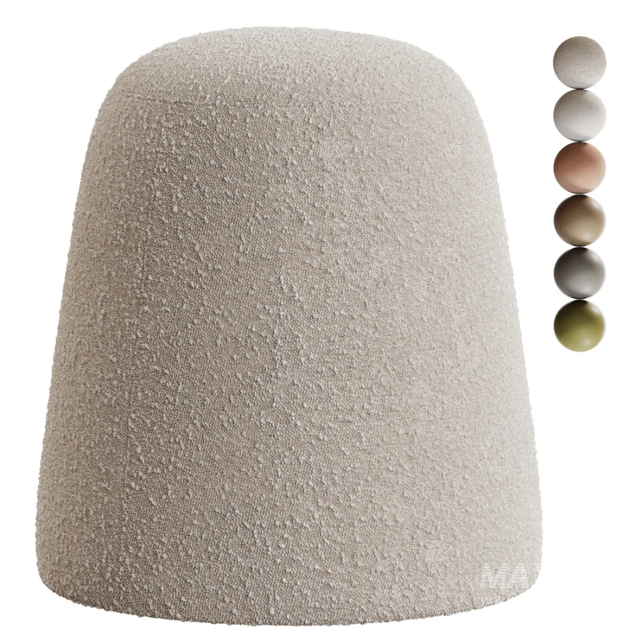 Pouf Curly Velour Terracotta - Image 1