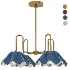Brass Ruffled Flower Chandelier - Thumbnail 8