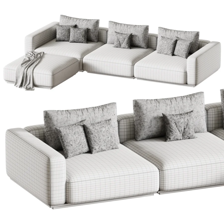3 seater sectional fabric garden sofa - Image 3