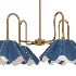 Brass Ruffled Flower Chandelier - Thumbnail 7