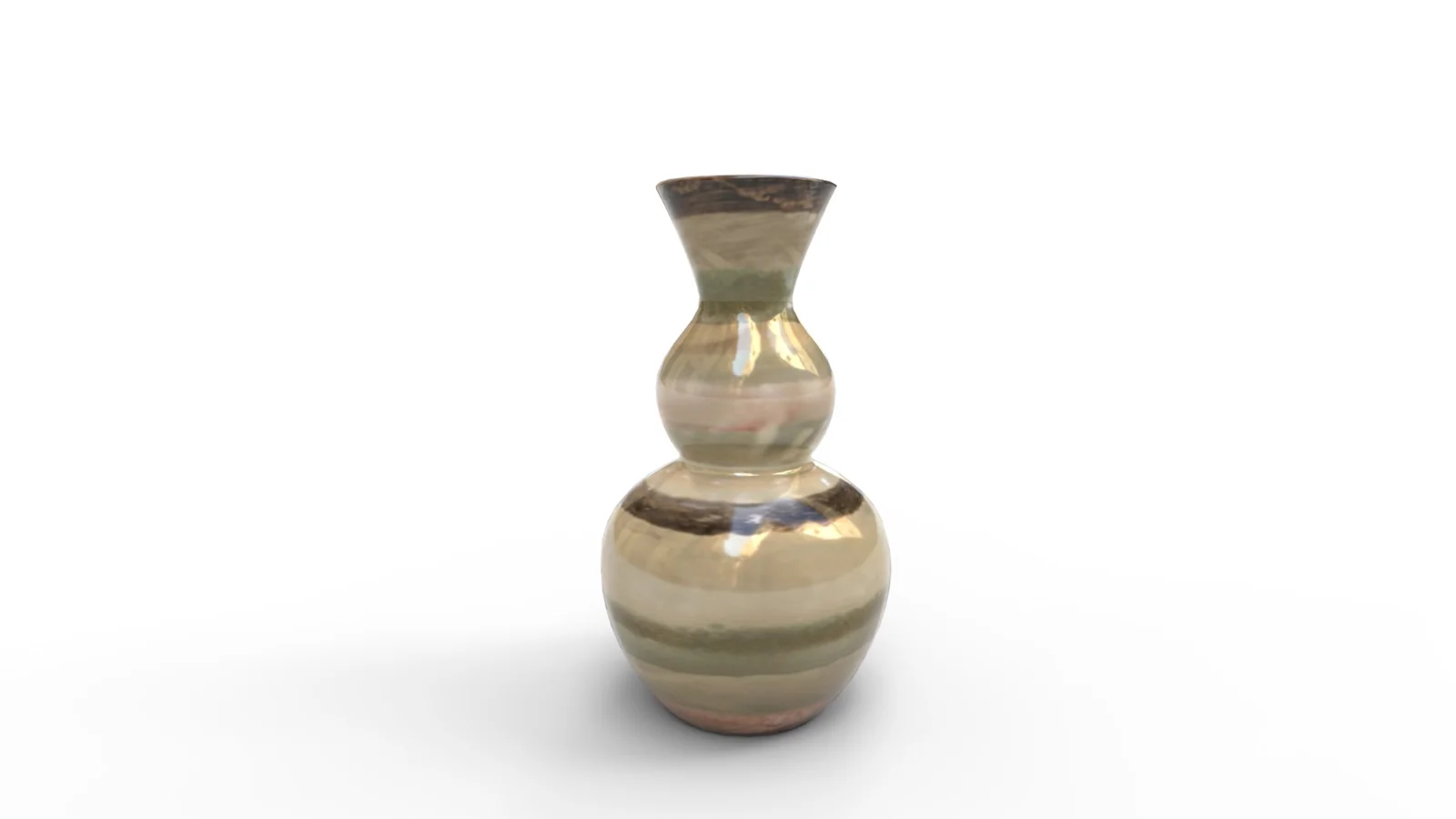 Bradburn Home Double Gourd Stripe Floor Vase - Image 1