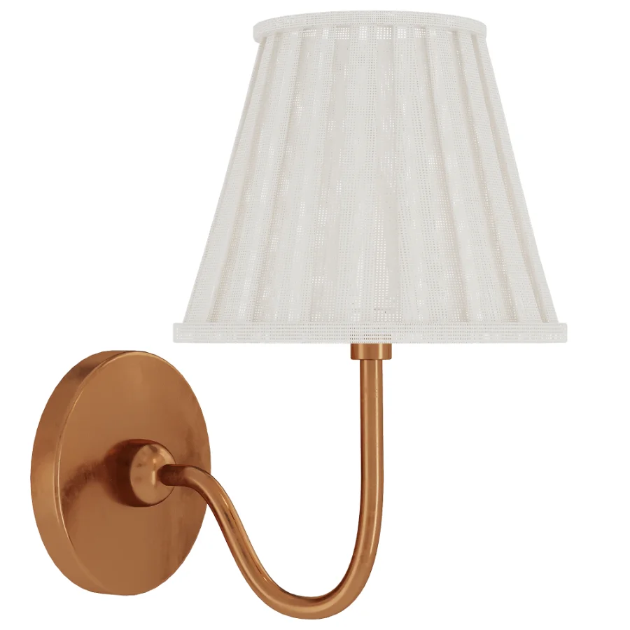 Vintage Brass Burlap Wall Lamp - Image 7