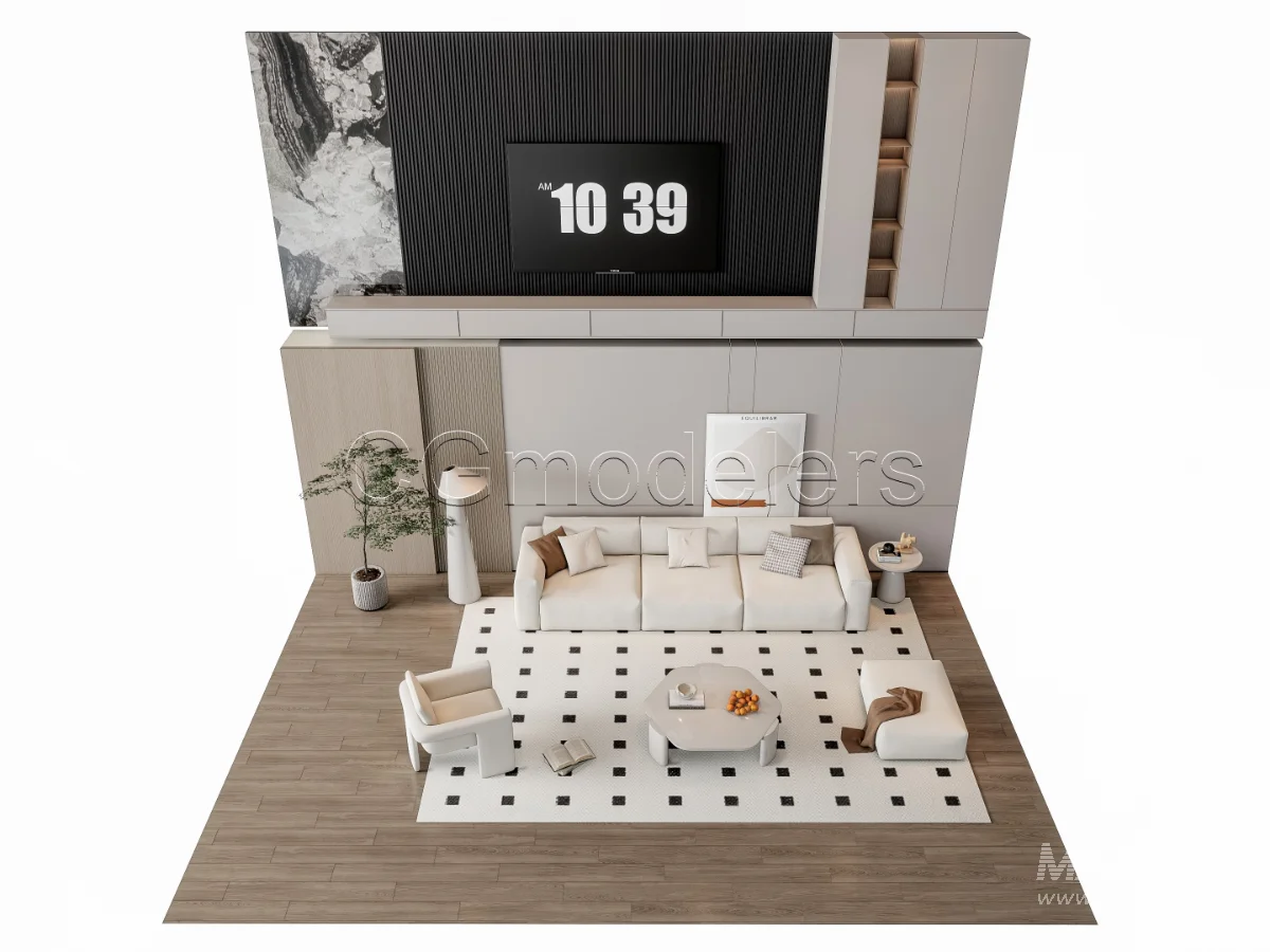 MODERN LUXURY LIVING ROOM SET 17 - Image 12
