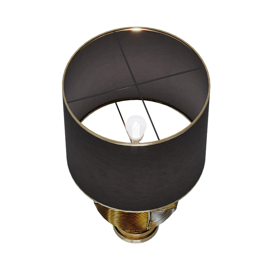Mercurio Large Round Amber Gray Crystal Table Lamp - Image 3