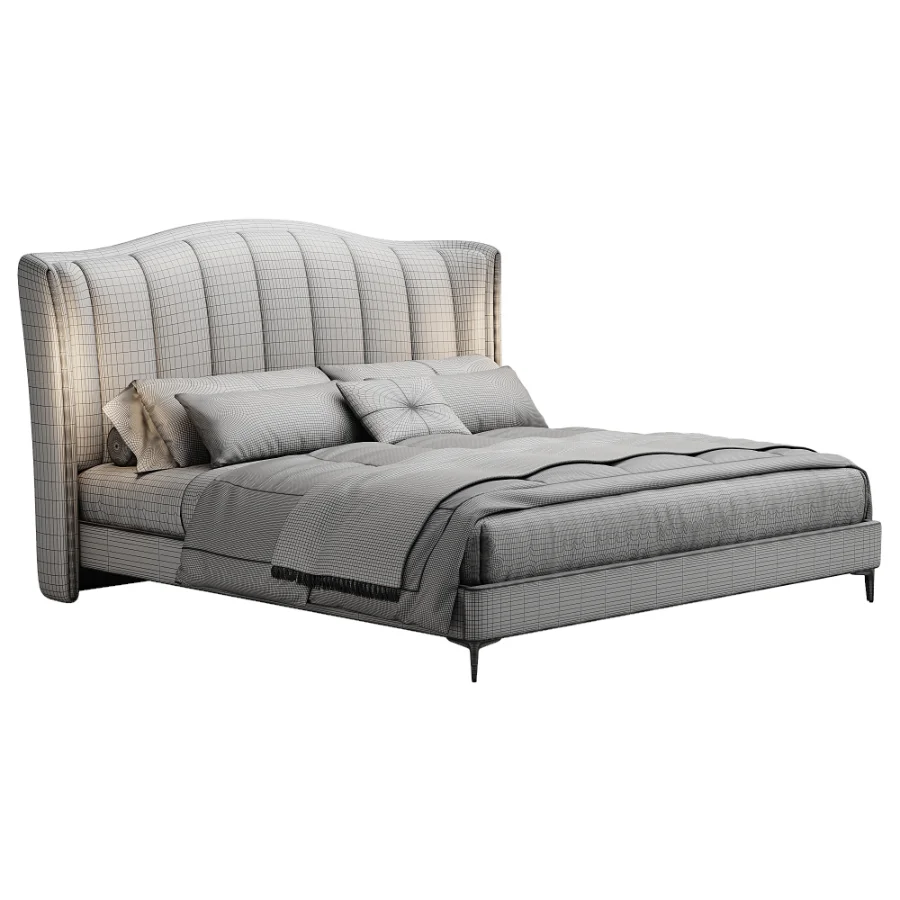 Scandinavian double bed 07 - Image 2