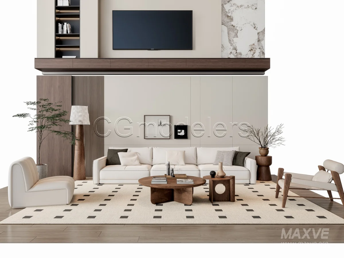 MODERN LUXURY LIVING ROOM SET 6 - Image 4