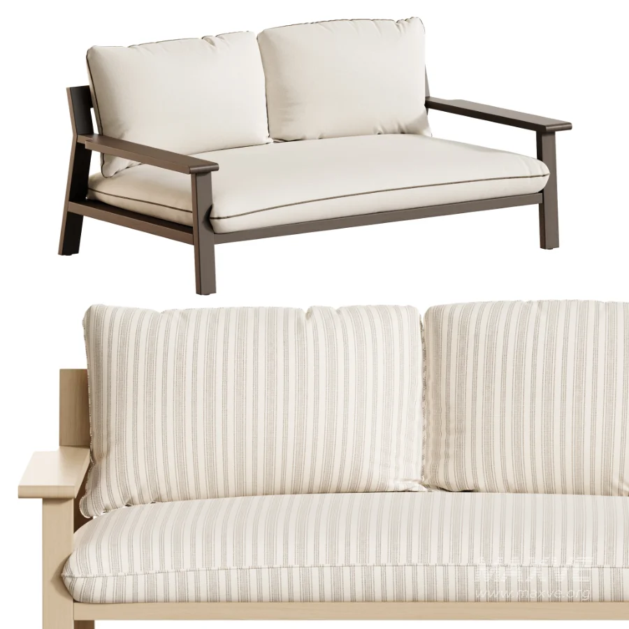 Amir 2-Seater Outdoor Day Bed in Acacia - Image 2
