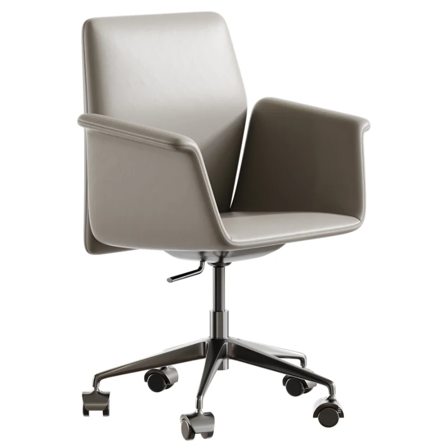 Swivel leather office chair - Image 3
