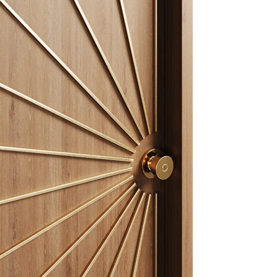 Modernist entry walnut doors collection - Image 10
