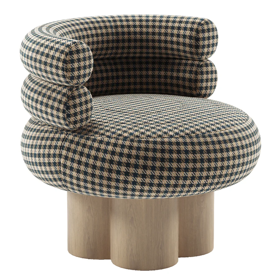 Swivel Boucle Barrel Chair - Image 5