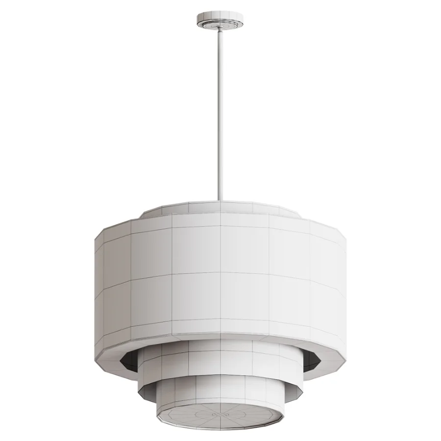 Rejuvenation Tiered Linen Drum Nickel Pendant - Image 3