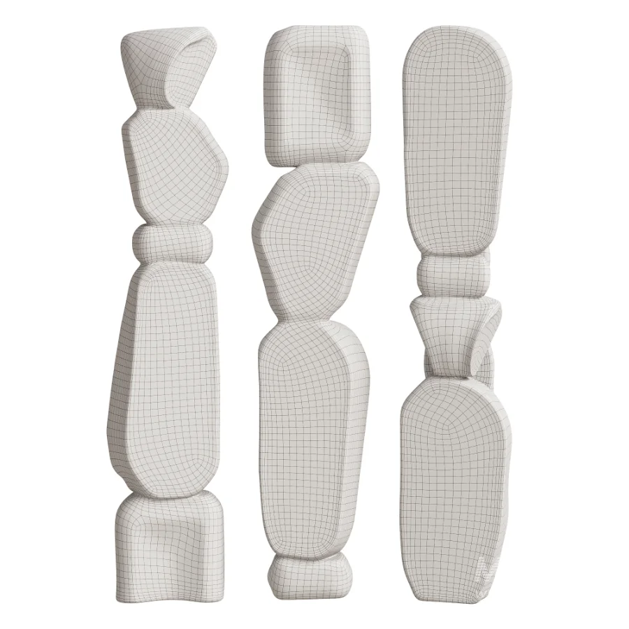 Minimalist Plaster Stacked Sculptures - Image 4