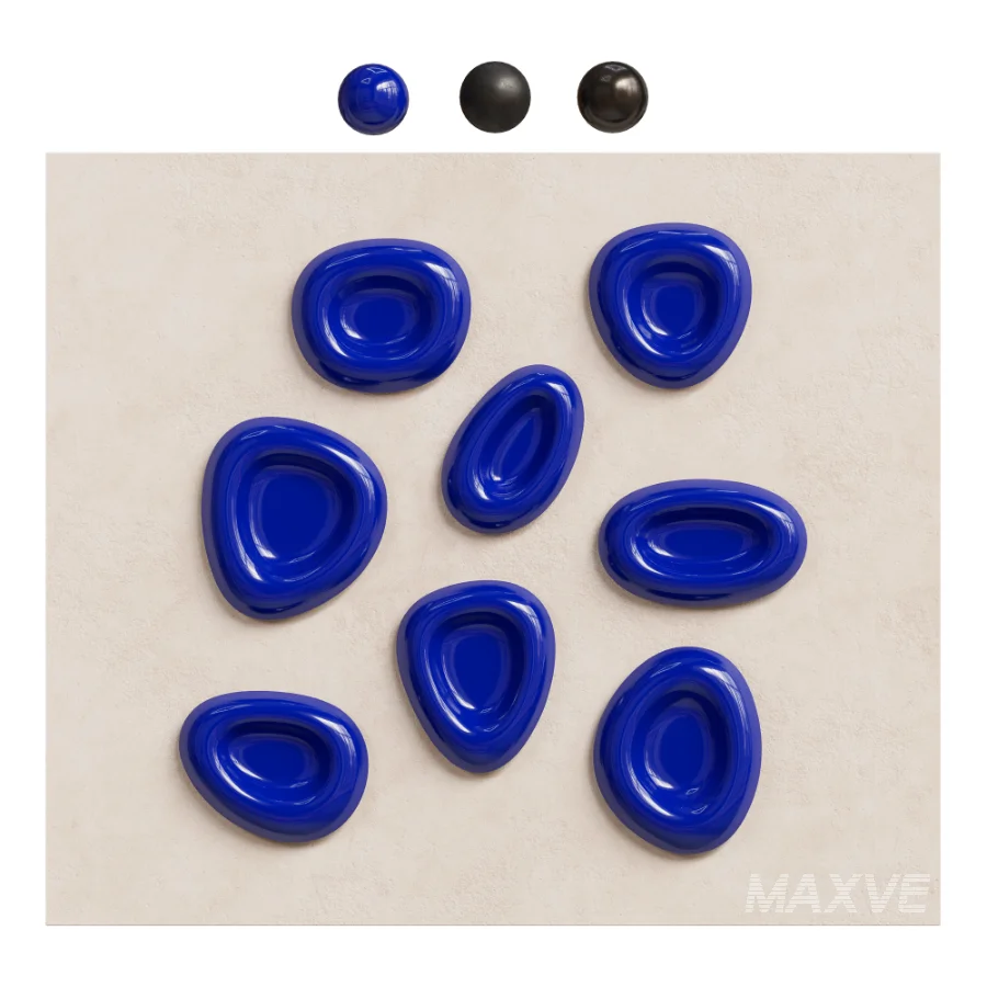 Modern Blue Ceramic Wall Decor and Sculptures - Image 2