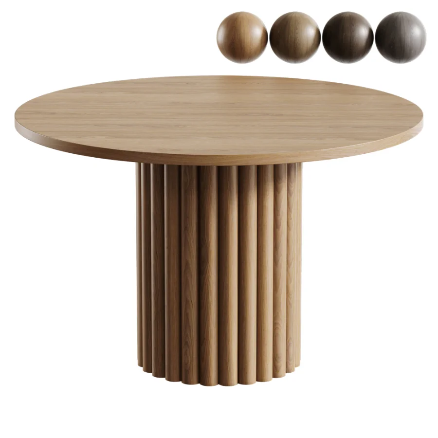 Modern Wooden Round Dining Table - Image 1