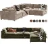 Oriole 4 Piece L Shaped Dark Brown Performance Velvet Modular Sectional Sofa - Thumbnail 2