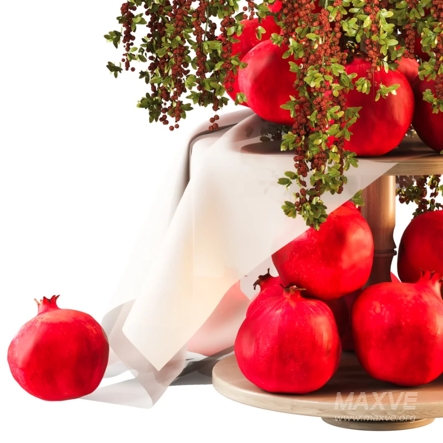 Pomegranate Cascade Fruit & Floral Arrangement - Image 4