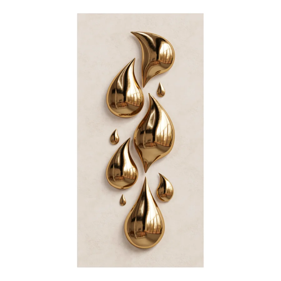Modern Circular Wall Sculpture with Water Droplet Design DZJ-693 - Image 4