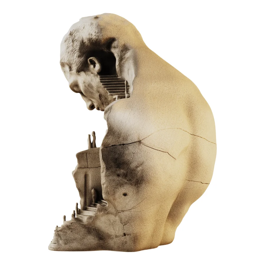Surrealistic Classical Bust Architectural Sculpture - Image 5