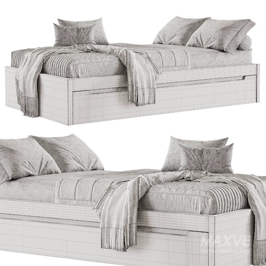 BARI White Trundle Bed - Image 4