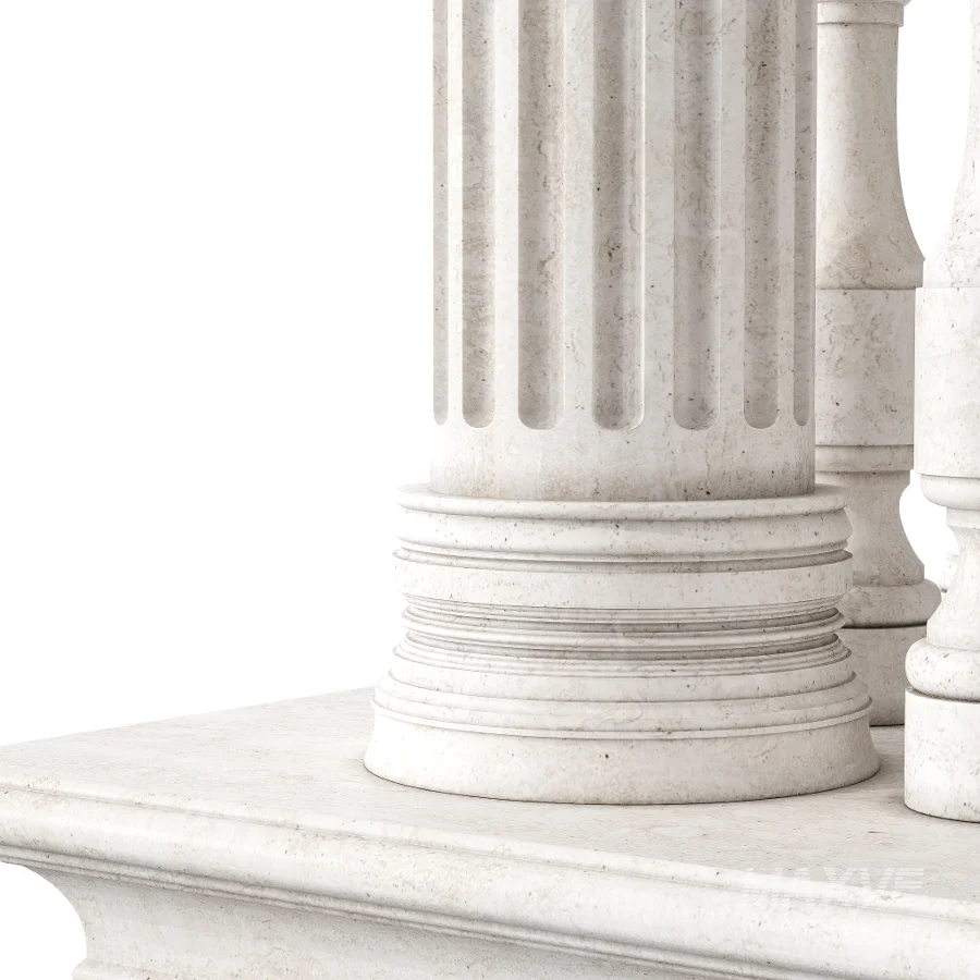 Classical Balcony With Marble Baluster Detailing – Facade Element 2 - Image 5
