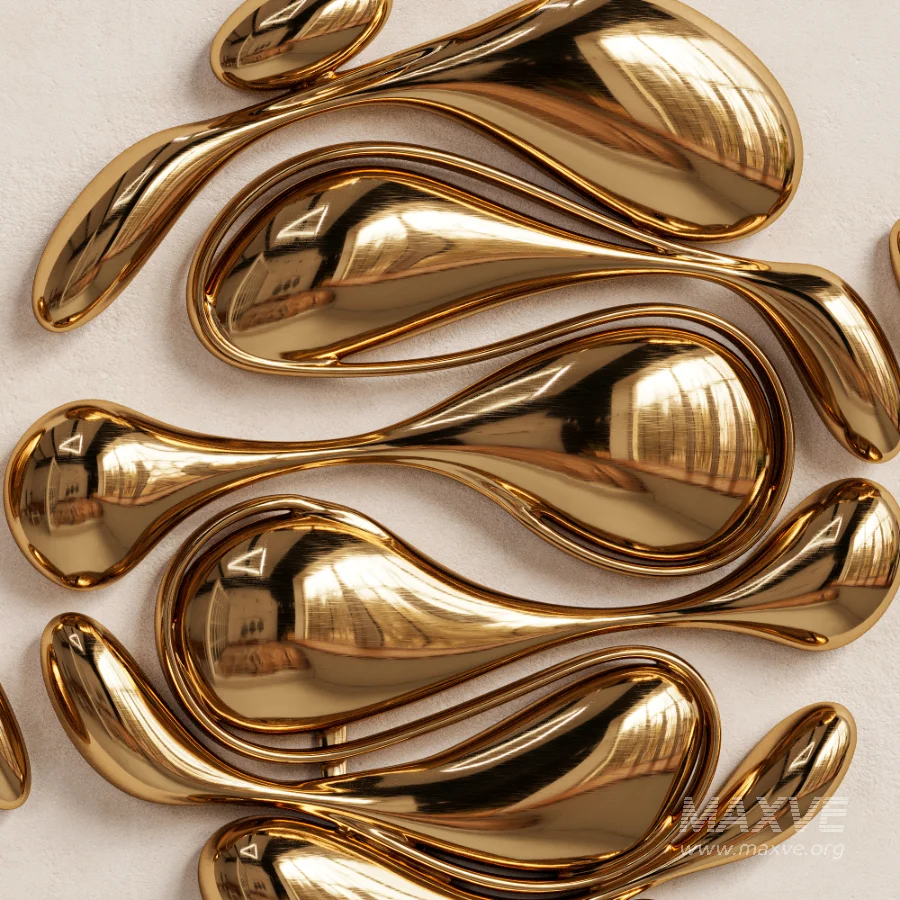 Modern Liquid Gold Flow Wall Decors - Image 4