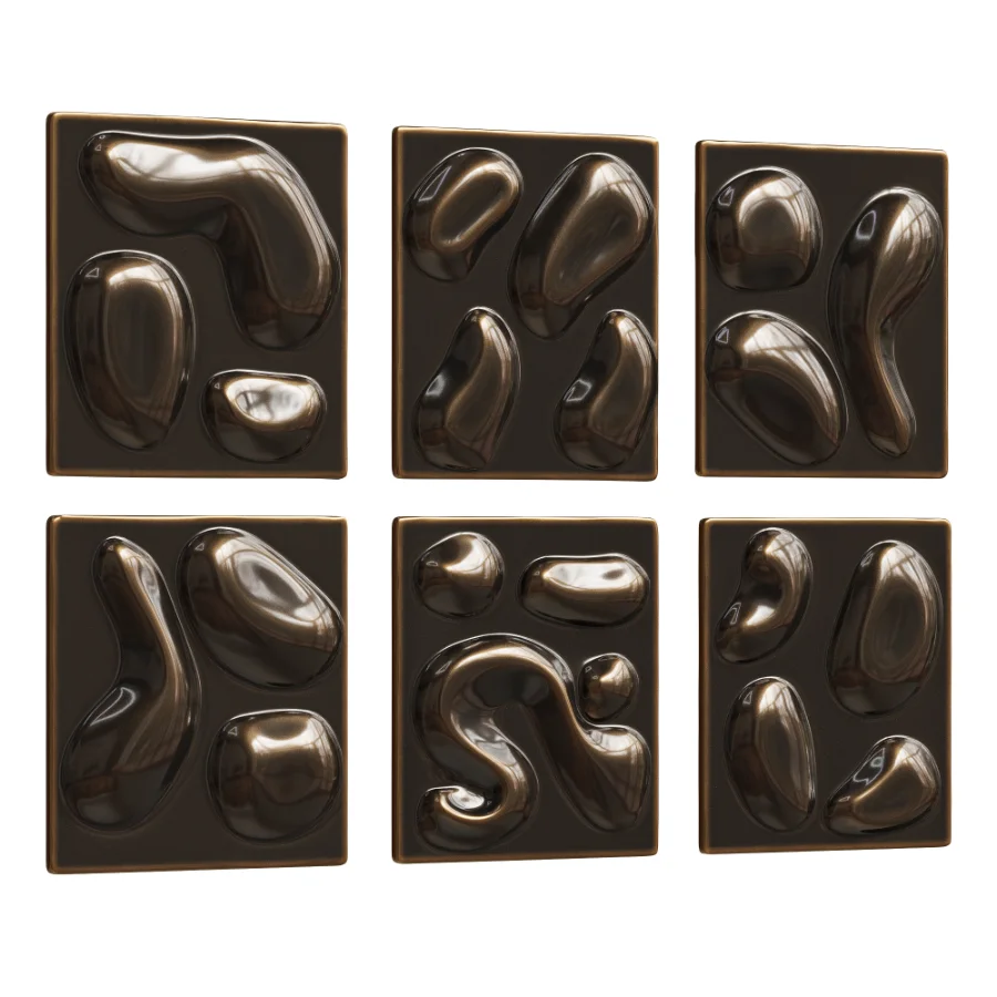 Wall Sculpture Set Modern Gold Relief 27 - Image 6