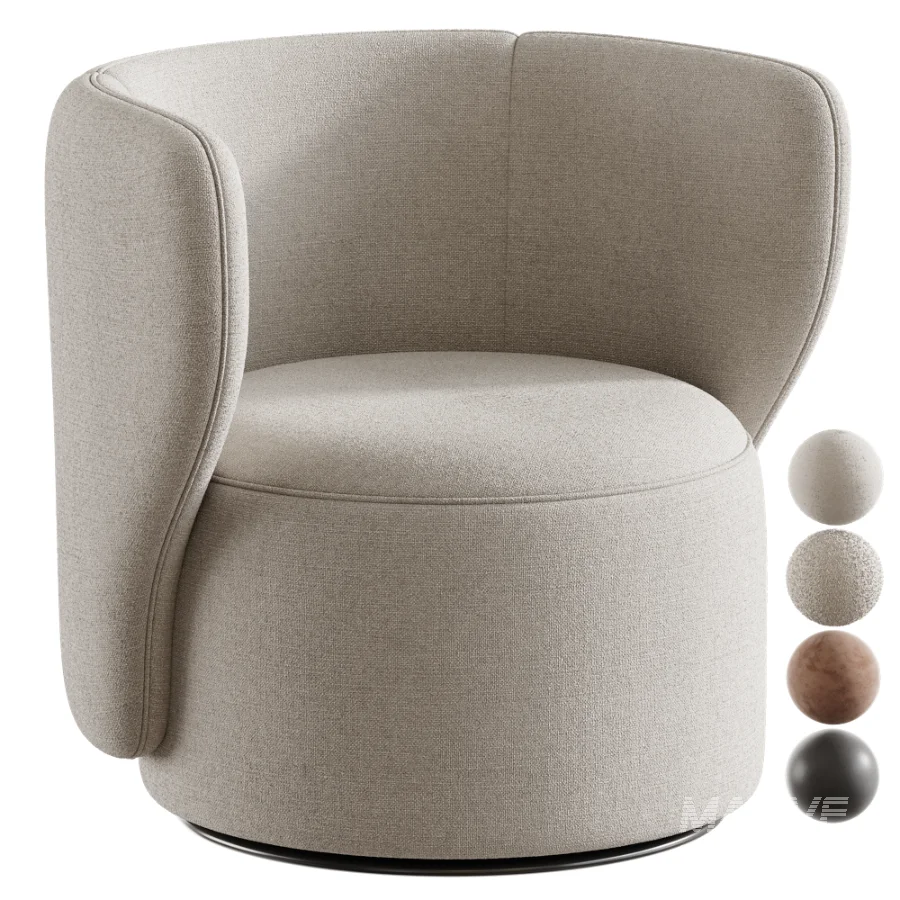 Modern Swivel Barrel Chair - Image 1