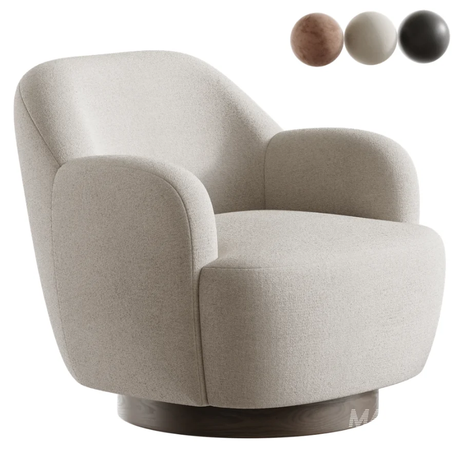 Spring Modern Upholstered Swivel Accent Chair - Image 1
