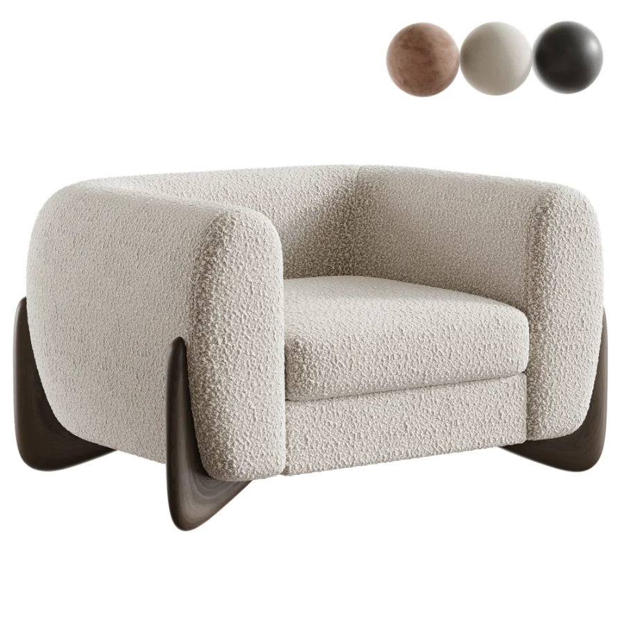 Tina Modern Boucle Upholstered Accent Armchair - Image 1